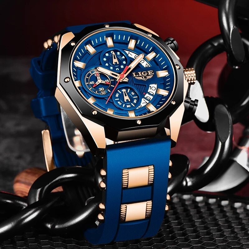 2dxvlige Fashion Men Watches Top Brand Luxury Silicone Sport Watch Men Quartz Date Clock Waterproof Wristwatch